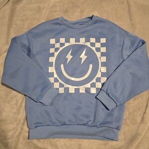 Blue Smiley Face Sweater